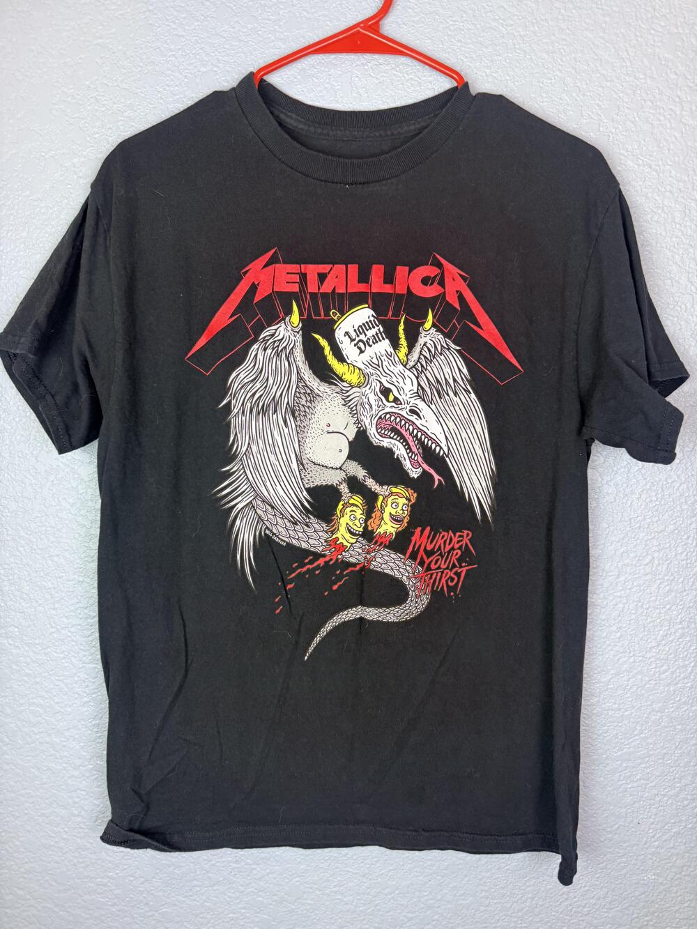 Metallica Shirt Mens Medium Black Liquid Death M72 World Tour Band Graphic Tee